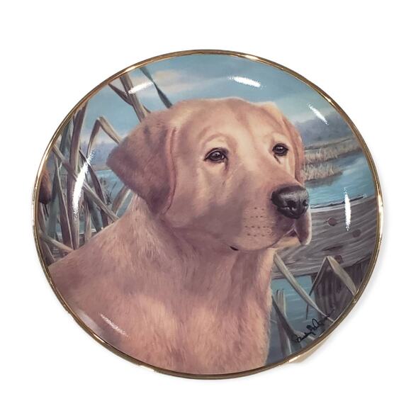 Franklin Mint DEVOTED COMPANION Labrador Dog Collector Plate by Randy McGovern - Picture 1 of 5